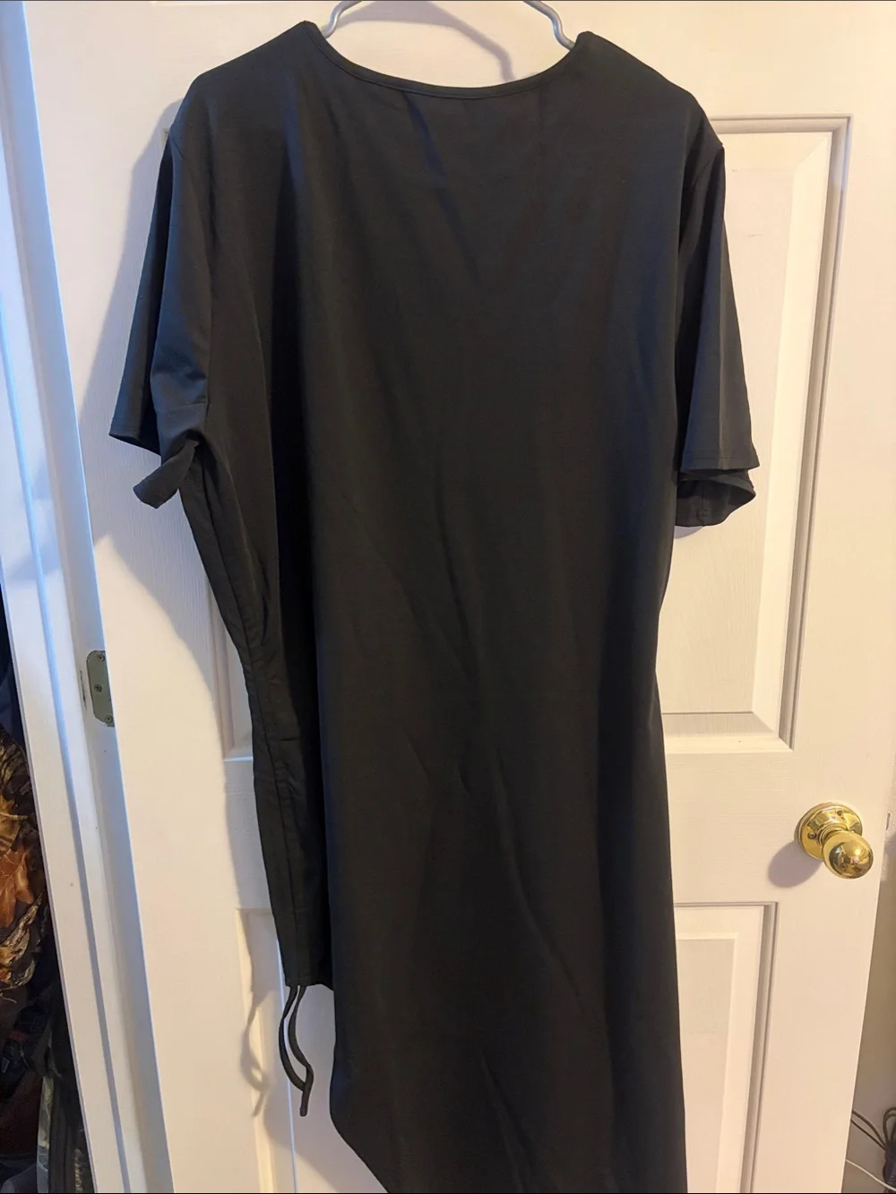 Women's Black Distressed Asymmetric Dress - Picture 6 of 6